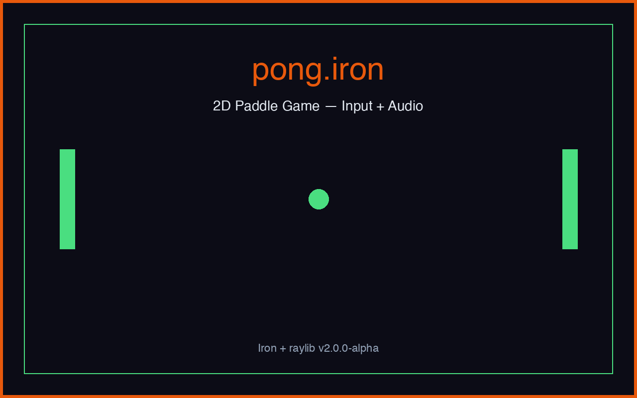 pong — 2D paddle game screenshot